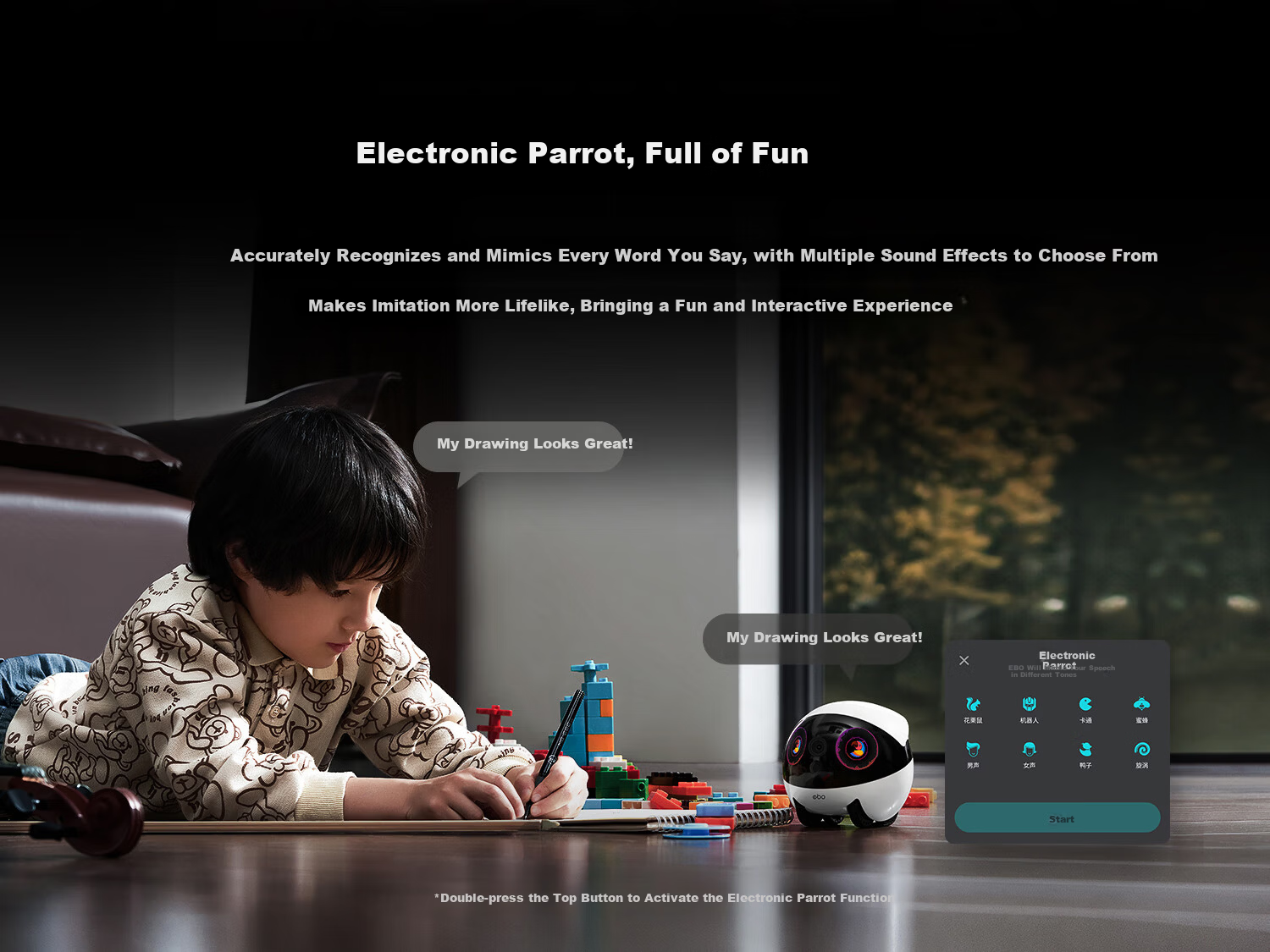 Enabot EBO Air 2 Plus Whole Home Mobile Surveillance Camera Video Call Elderly Children Pet Monitoring EBO AI Companion Robot [Liumu White] 14