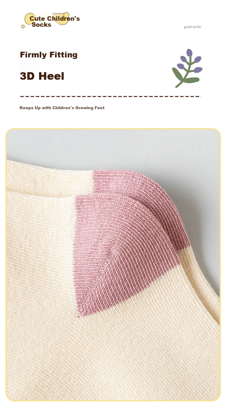 Little Pig Banner Girls' Socks A-Class Standard Skin-Friendly Xinjiang Long-Staple Cotton Seamless High-Elastic Princess Mid-Calf Cotton Socks for Older Children 5
