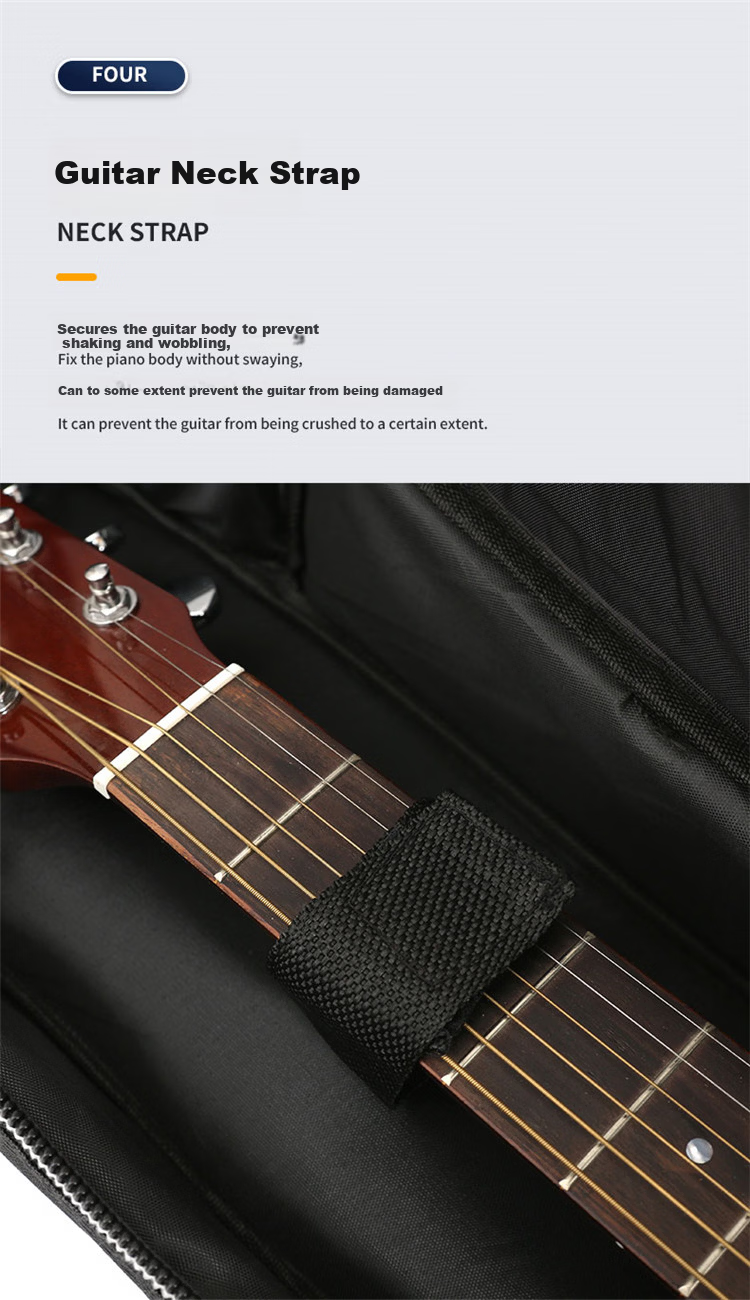 AODSK AB-G600 Guitar Bag Double Shoulder Thickened 40-41 Inch Acoustic Electric Guitar Carrying Case Classic Black 6