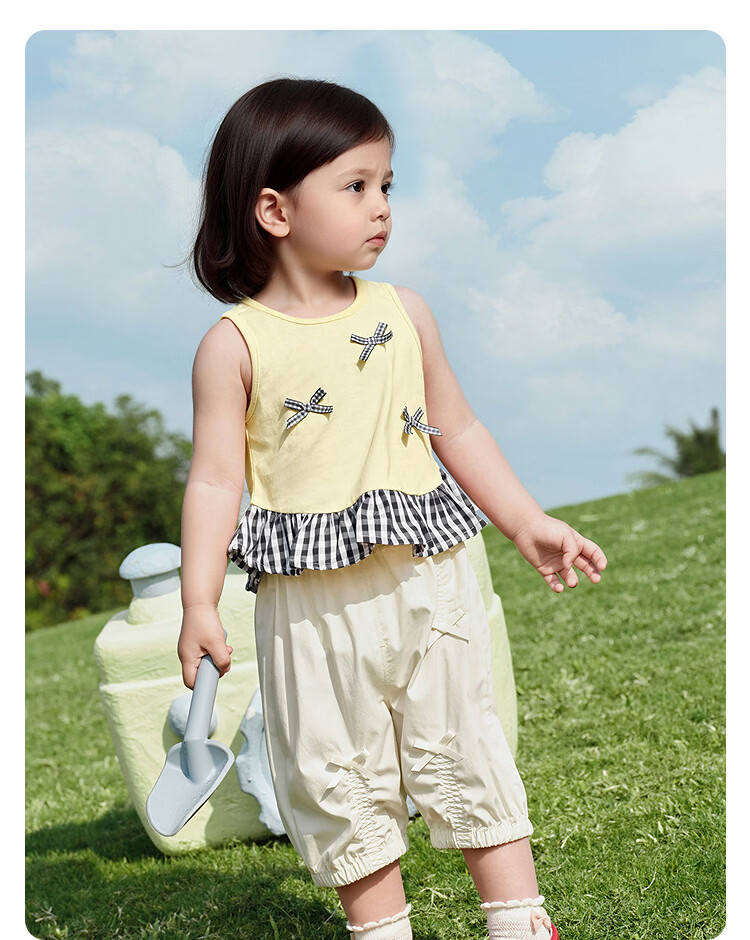 Balabala Girls' Vest 2026 New Summer Pure Cotton Sleeveless Children's Top Baby T-Shirt Fashionable Infant 24