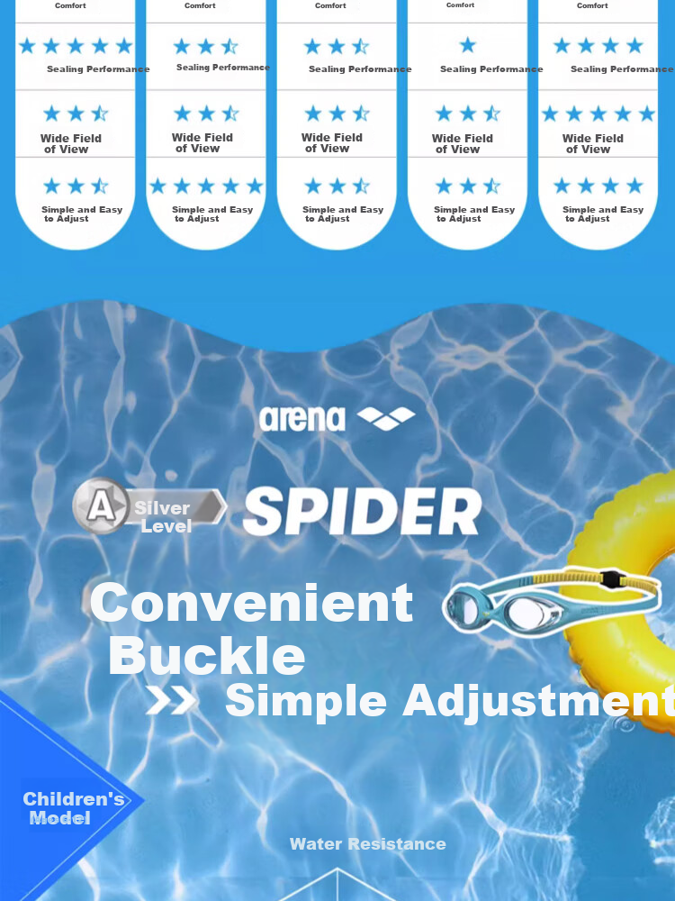 Arena Kids Swim Goggles Beginner HD Waterproof Anti-Fog UV Protection Adjustable Cute Stylish Professional Swimming Glasses 3
