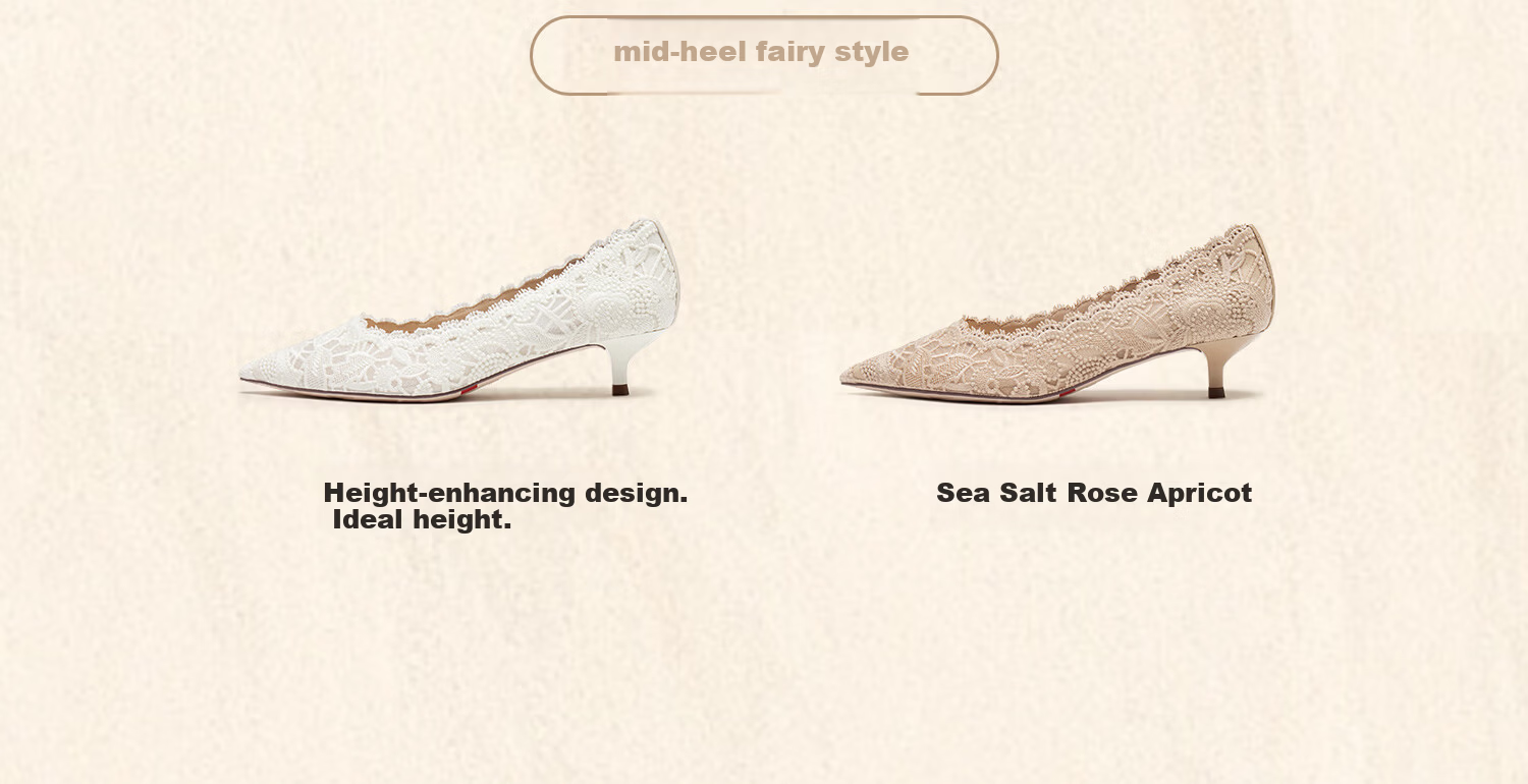 Skechers Yang Mi 2026 Spring Lace Island High Heel Women's Sandals ED334AK6 Sea Salt Rose Apricot Hollow Style Size 34 11
