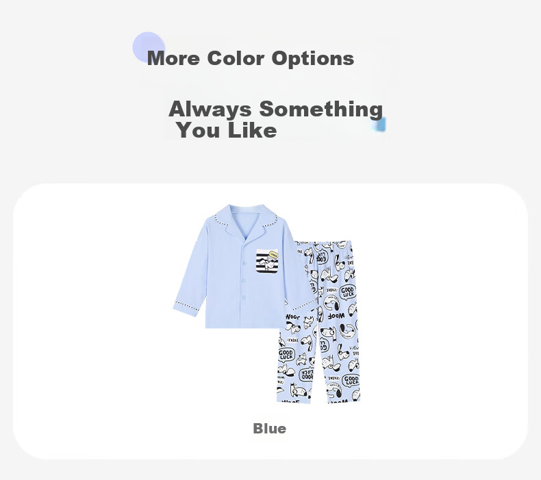 Jiusuibian Cloud Cotton Children's Pajamas Boys Spring Autumn 95% Cotton Class A Long Sleeve Homewear Set Youth Cartoon Pajama Pants 7