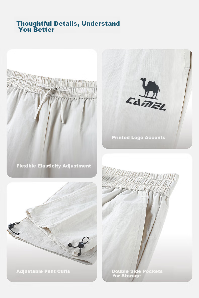 CAMEL Ice Cooling Roaming Sunscreen Women's Loose Wide-Leg Sports Pants C25BARLG057A Lavender Purple S 9