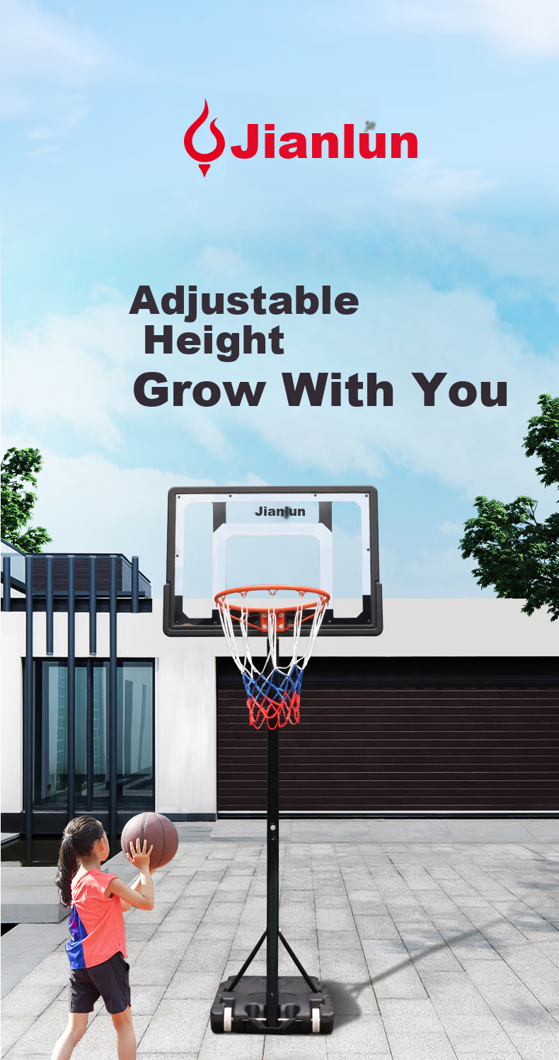 Jianlun [Same/Next Day Delivery] Children's Basketball Hoop Adjustable Portable Indoor Outdoor Home Basketball Stand 2