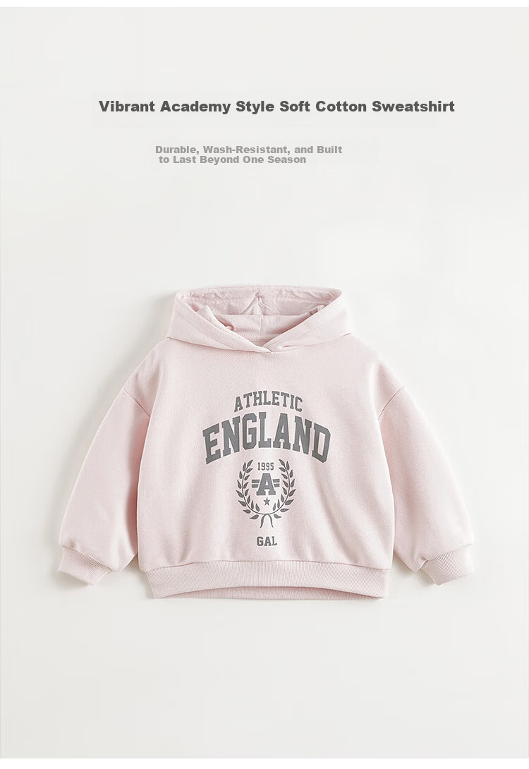 MARC&JANIE Girls Casual College Loose Hoodie Children's Sports Top Spring 250265 1
