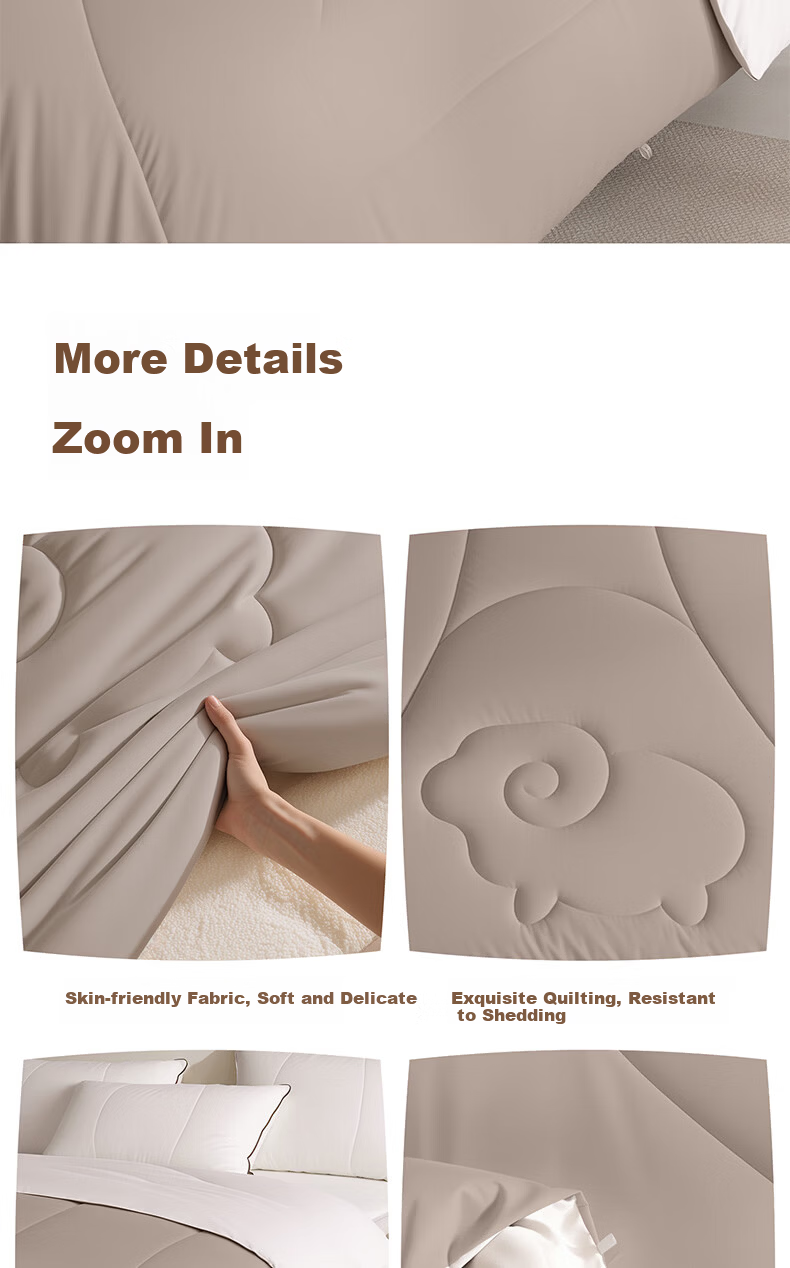 HLA 7A Antibacterial Wool Quilt Winter Sheep Wool Comforter Filling 150×200cm Approx. 7 Jin White Khaki 8