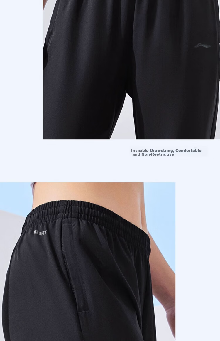 LI-NING Women's Breathable Quick-Dry Lightweight Running Pants with Shiny Logo, Casual Jogger Sweatpants 13
