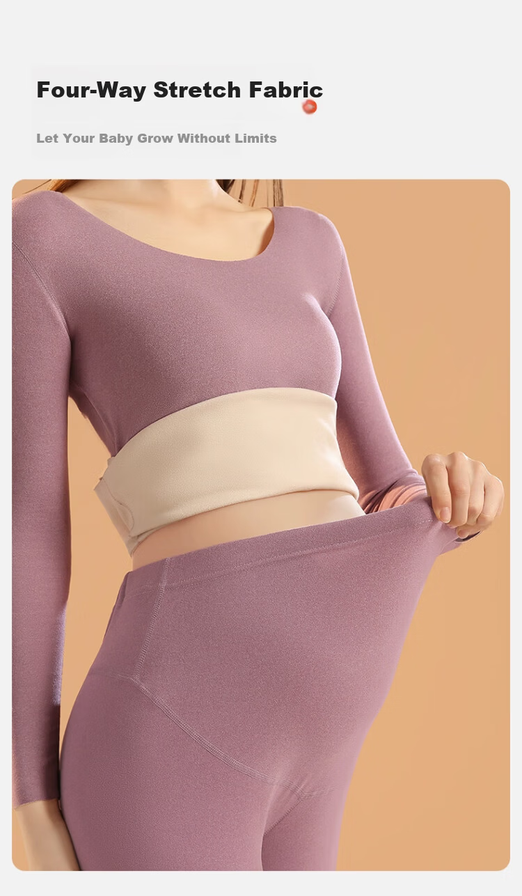 MiiOW Thermal Leggings [Maternity Belly Friendly] Cashmere Silk High-Waist Maternity Base Layer Pants Autumn Winter 2025 New Women's Skin-Friendly 7