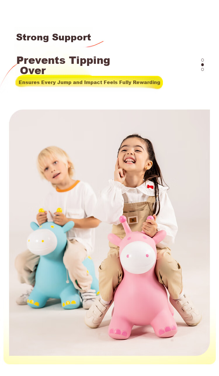 Hahaqiu Children's Toy Jumping Horse for Ages 3-6, Inflatable Pony, Kindergarten Sensory Integration, Birthday Holiday Back-To Gift 2