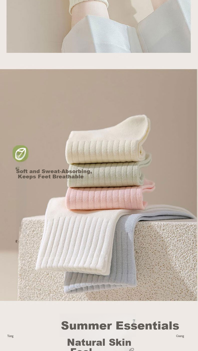 Cotton Full Women's Short Socks 100% Pure Cotton Antibacterial Odor-Resistant Breathable Sports Low-Cut Ankle Socks 6 Pairs 6