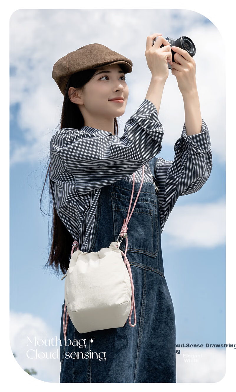 Llano S8 Cloud Sensor Camera Bag Multifunction Drawstring Shoulder Chest Bag Photography Crossbody Casual Travel Universal for Fuji Sony Canon Ricoh Instax Mirrorless Accessories 20