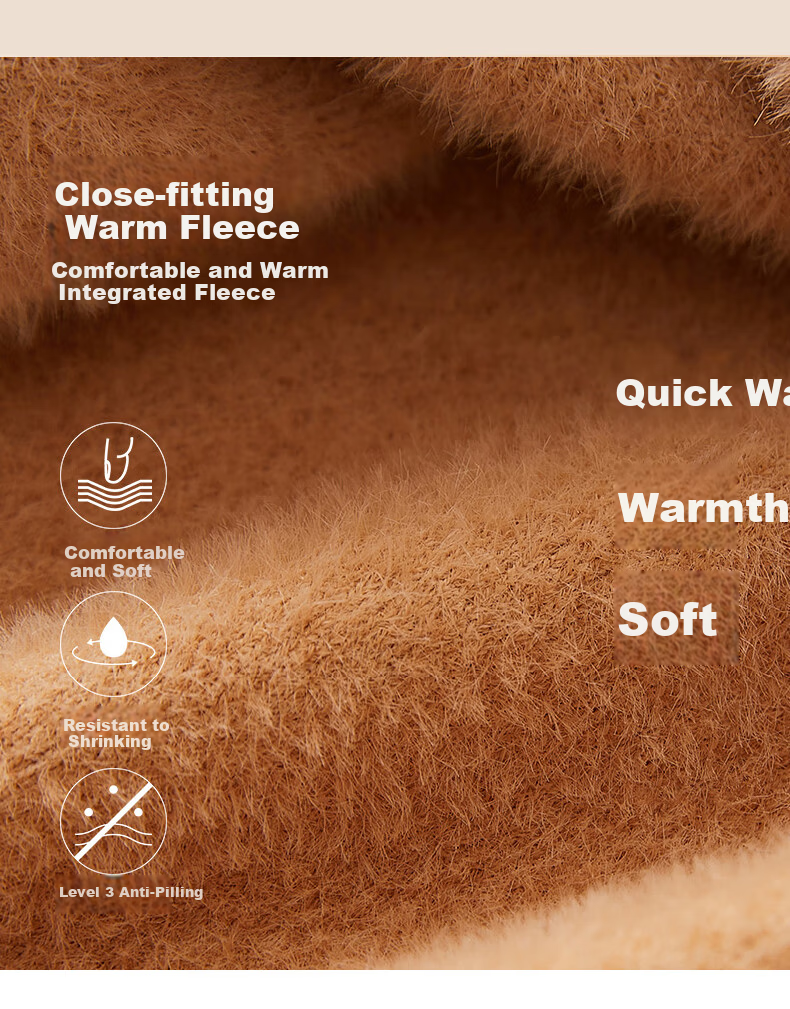 Miiow Women's Fleece-Lined Knitted Sweater Thickened Half Turtleneck Base Layer Integrated Fleece Knit Top 2