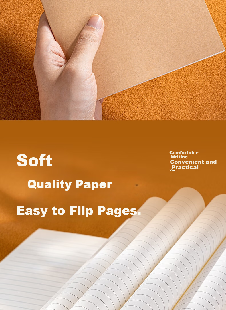 Deli 3-Pack A5/40-Sheet Kraft Paper Softcover Sewn Notebook/Journal/Diary Student Notepad BDFA5-02 4