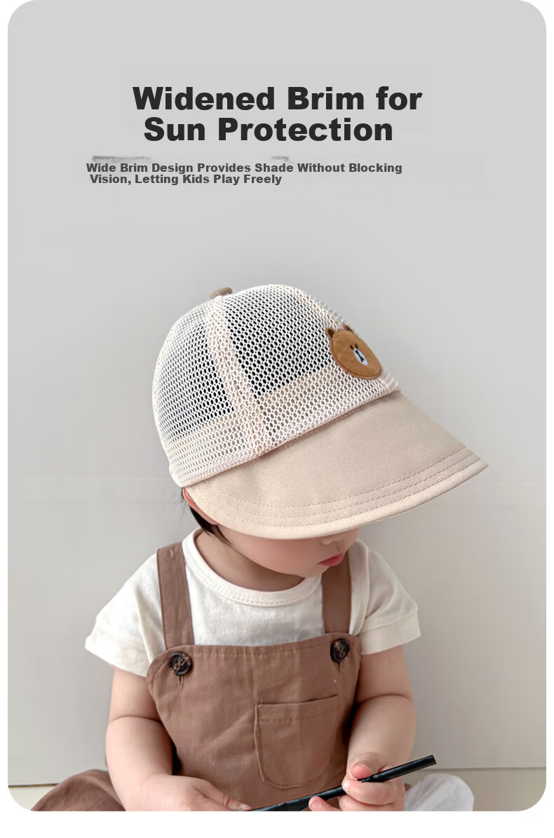 Aibao Baby Hat Spring and Autumn Cartoon Baseball Cap for Kids Outdoor Sunshade Blue Bear T150 31