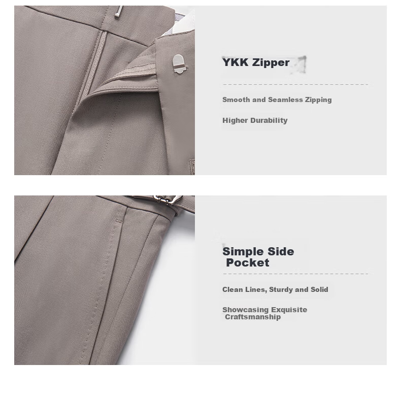 Goldlion Yun Chui Men's Spring Summer Dress Pants Machine Washable Slim Fit Business Trousers Light Coffee 32 10