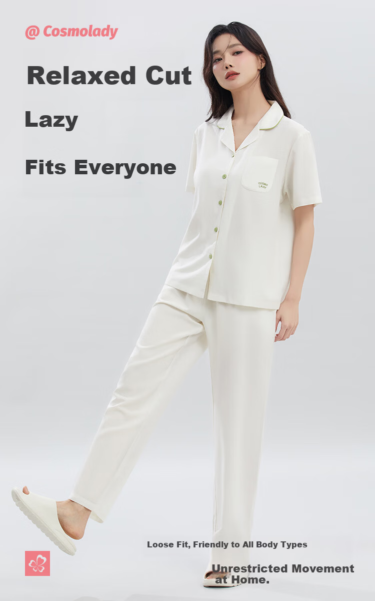 Urban Beauty Celebrity Hou Minghao Same Style Women's Spring Summer Thin Loungewear Set Lyocell Cotton Linen Homewear Gift Box 3HCA10 4