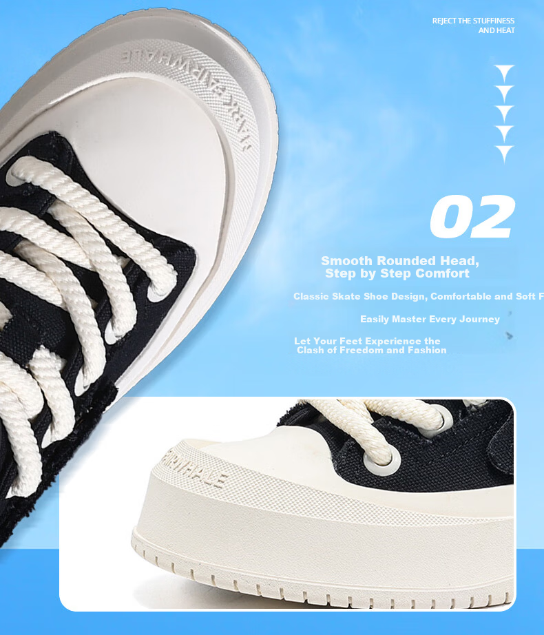Mark Fairwhale Men's Shoes 2026 New Casual Breathable Sports Canvas Sneakers Black Size 41 7