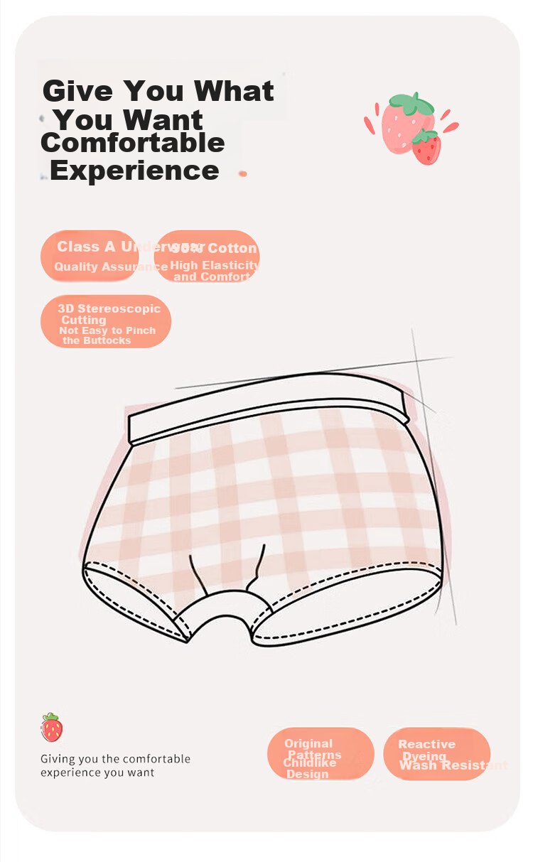 Hodo Girls' Comfortable Breathable Cotton Antibacterial Boxer Briefs for Children, 4-Pack 2