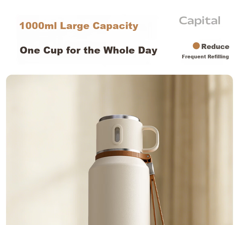 HEOSCU Large Capacity Insulated 316 Stainless Steel Water Bottle Tea Separation Steeping Cup Portable with Lid for Men and Women 11