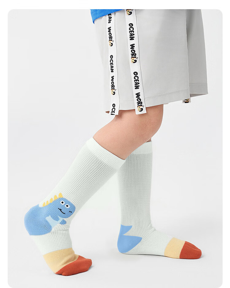 Balabala Baby Socks Summer Mesh Breathable Thin Infant Long Socks Anti-Mosquito Comfortable 3 Pairs Pack 32