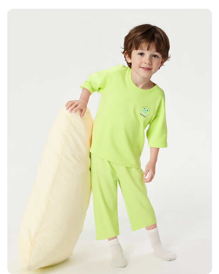 Balabala Baby Summer Pajama Set Air Conditioning Clothes Boys Girls Homewear Soft Skin-Friendly Adjustable 25