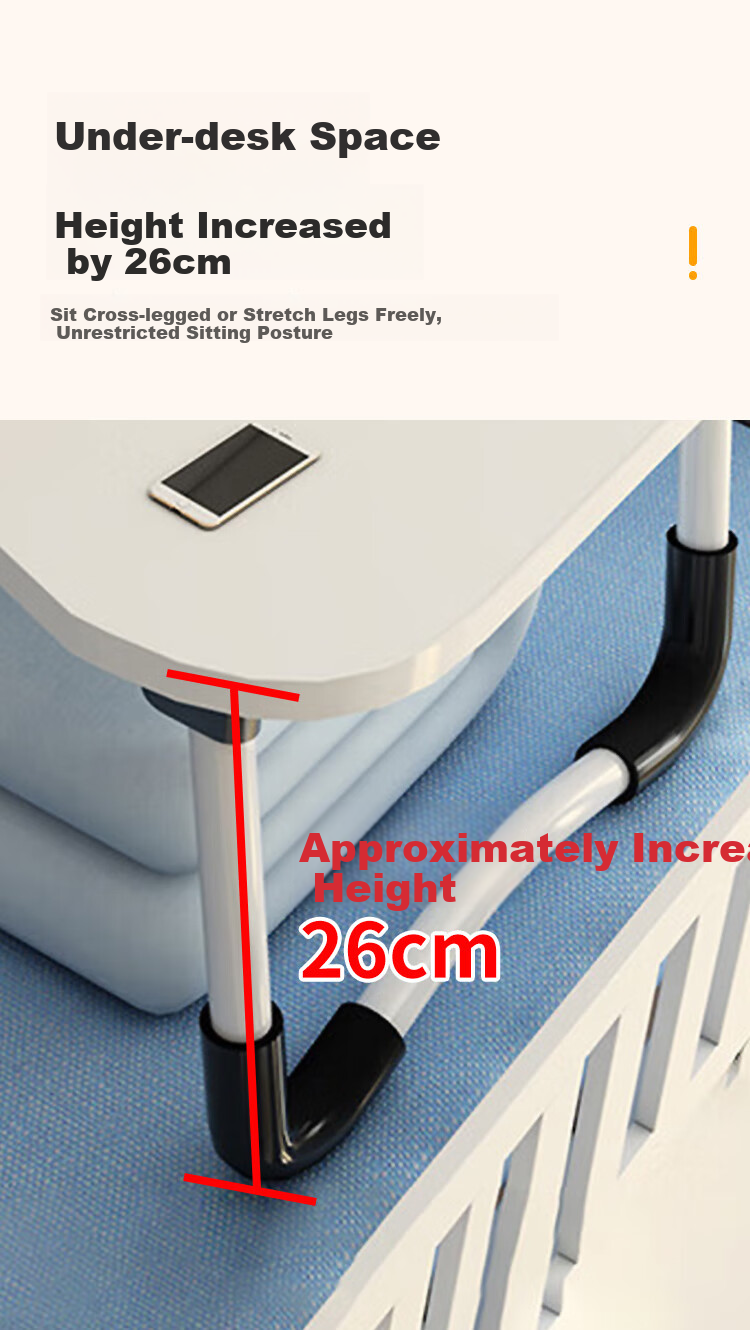 NVV Large Adjustable Folding Laptop Desk Bed Table Computer Stand Dorm Lazy Study Reading Window Small Table Board Dining Table NP-18Pro White 3