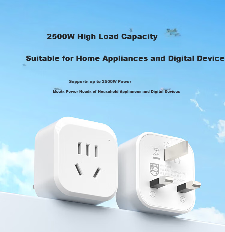 PHILIPS 30W Fast Charging UK Plug Power Strip Adapter British Hong Kong Singapore Dubai Malaysia 3-Socket 1.5m with USB 4