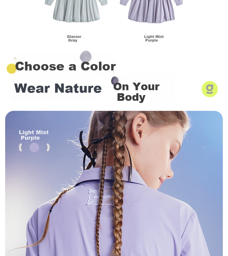 Onmygame Blokette Sporty Girls' High Elasticity Sun Protection Dress Spring Glacier Gray 140 14