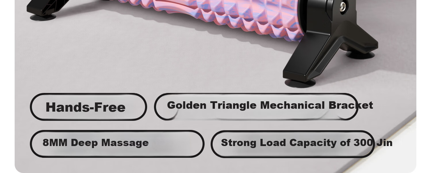 Yottoy Bracket Foam Roller Stick Fixed Wolf Tooth Professional Massage Roller Fitness Tool Yoga Column Camouflage Pink 2