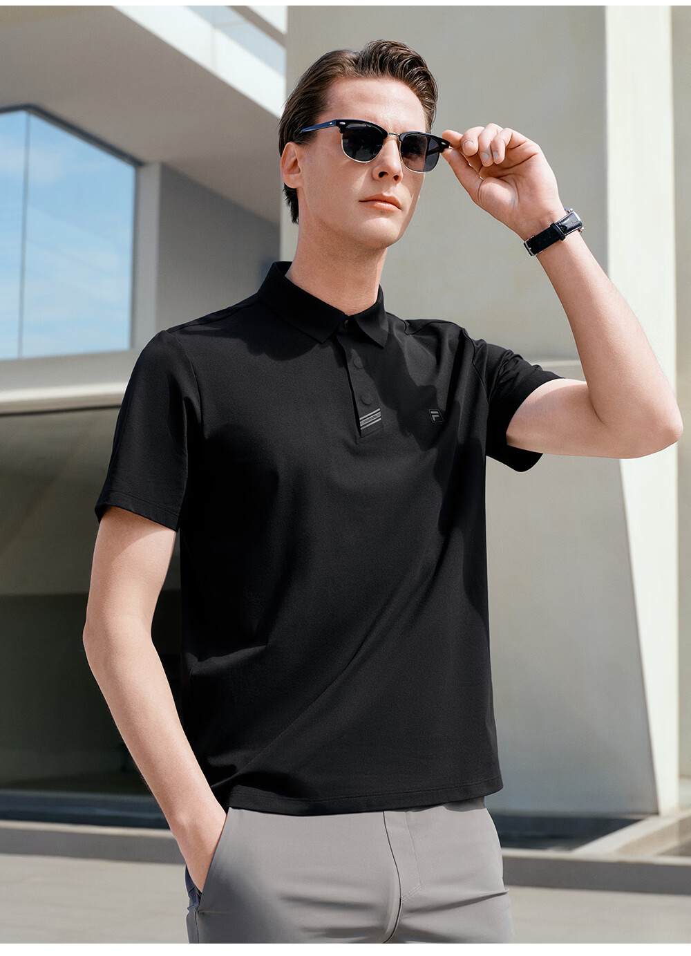 FILA Official Wang Yang Men's Knitted Short Sleeve Polo Shirt 2026 Summer Moisture-Wicking Quick-Dry Comfortable Top 20