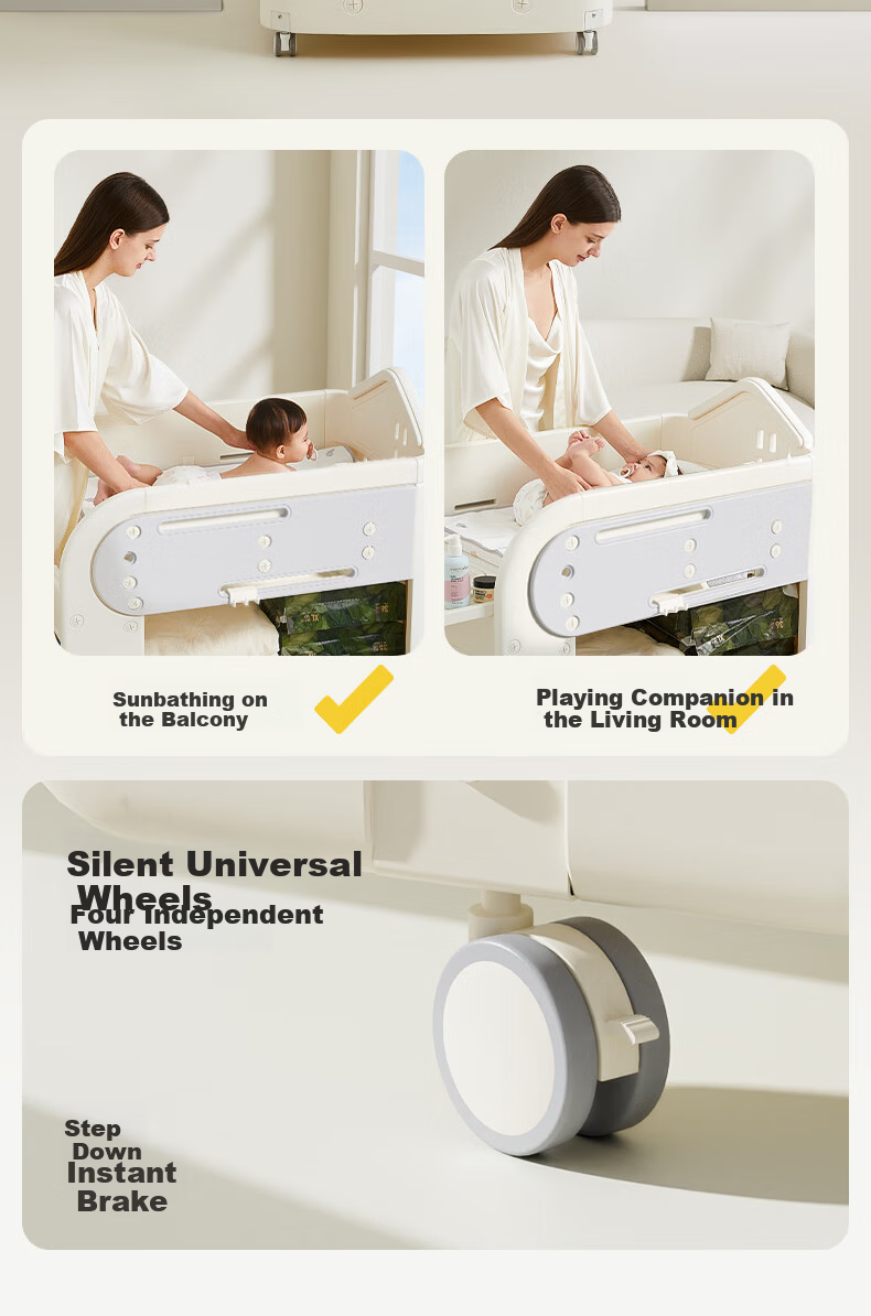 Babypods Diaper Changing Table Baby Care Station Newborn Diaper Changing and Massage Table Multifunctional Portable Mobile Baby Crib 16
