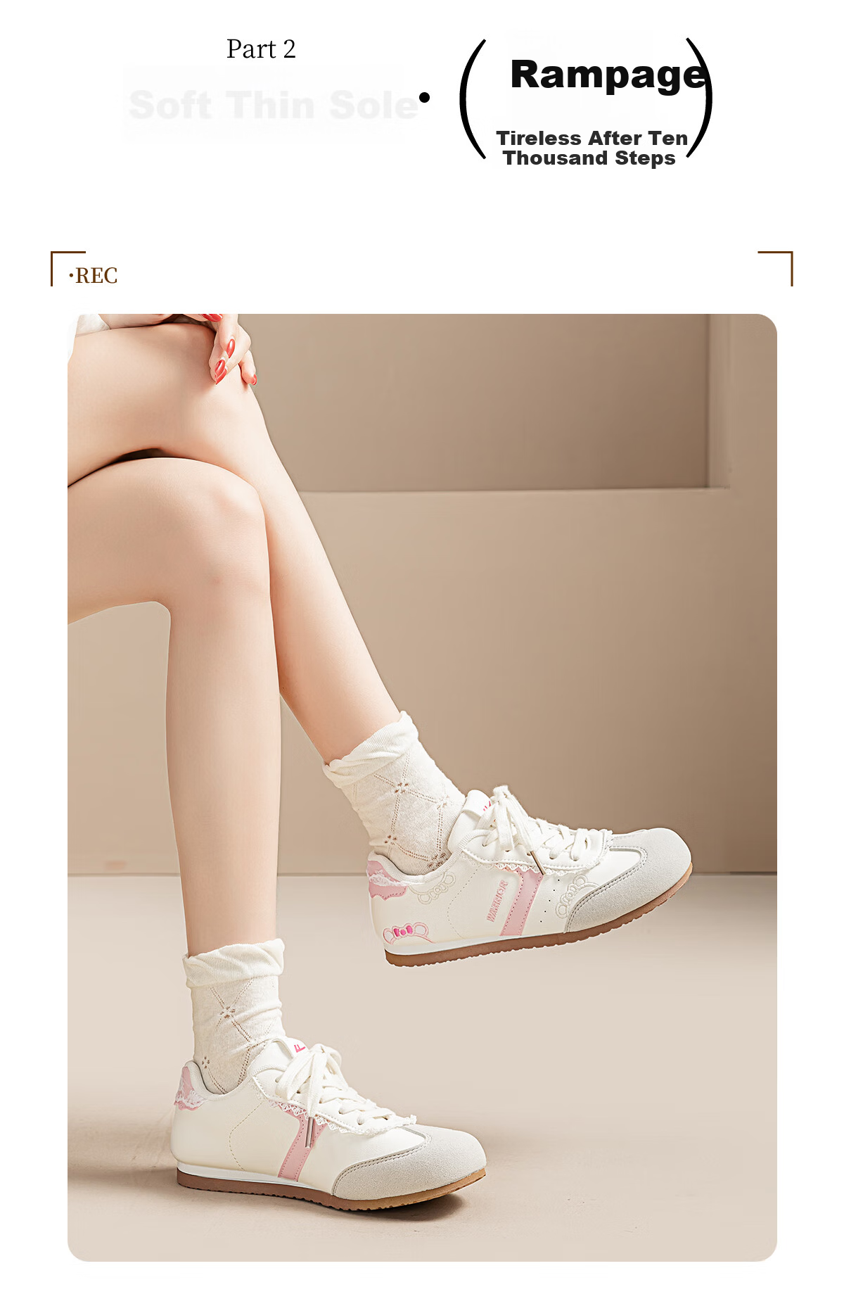 Warrior Embroidered KT Cat Training Shoes Women's New Student Versatile Chic Casual White Shoes Light Gray Pink Size 37 3
