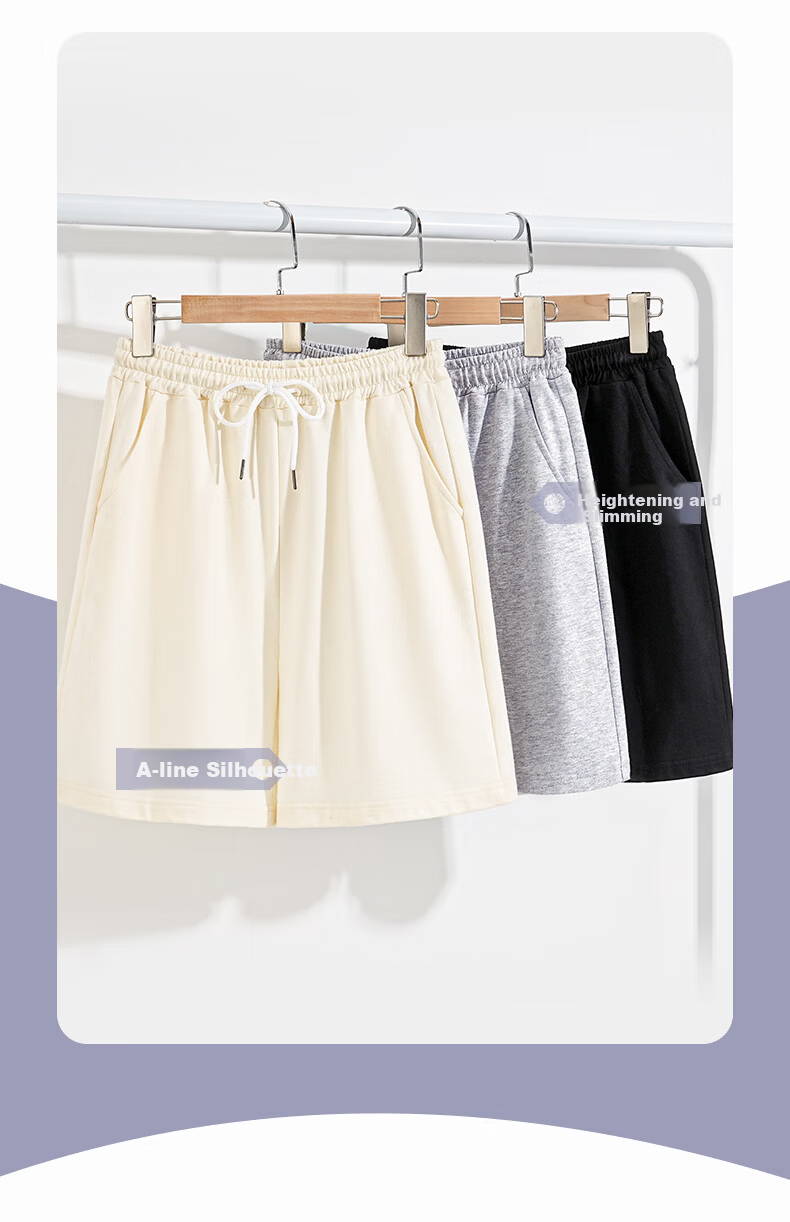 Jeanswest Women's Shorts, Summer 2025, 100% Pure Cotton, Breathable, High-Waisted, Knee-Length Shorts, Sporty, Slimming, Campus Style, Fashionable Casual Pants 3