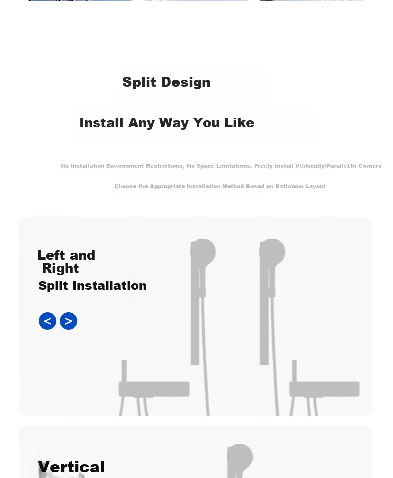 SSWW Shower Set Small Apartment Digital Display All-Copper Bathroom Split Simple Piano Key Pressurized Shower TS9 13