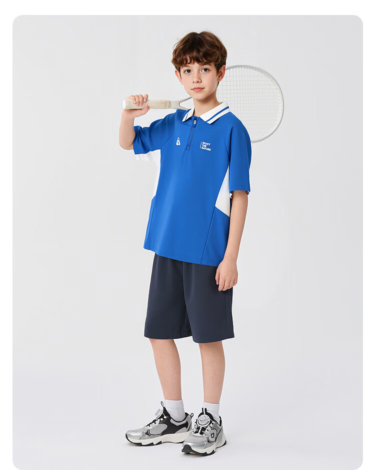 Balabala Boys' Short Sleeve Set Children's Two-Piece Outfit 2026 New Summer T-Shirt and Pants Cool and Comfortable 22