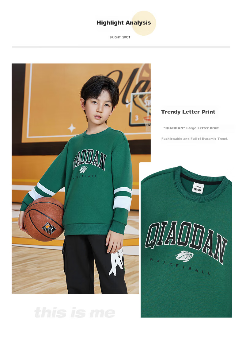 Jordan Boys' Crew Neck Sweatshirt Kids Pullover Long Sleeve Shirt Big Kids Long T-Shirt Black 130CM 3