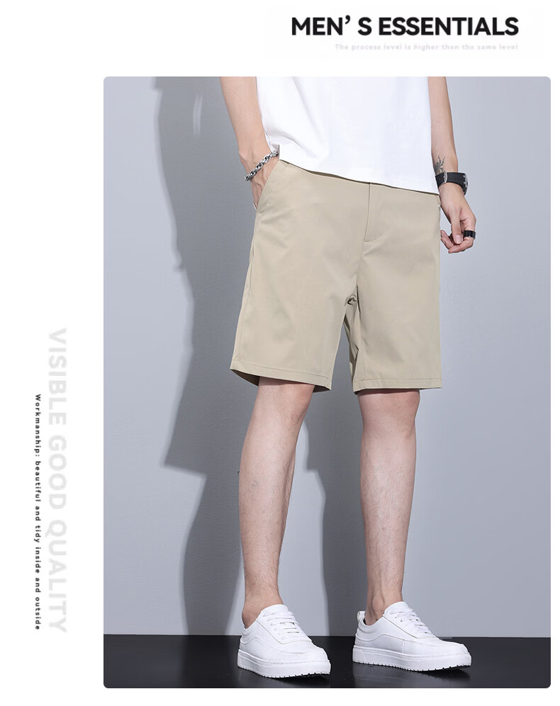 Pierre Cardin Men's Ice Silk Quick-Dry Cooling Sports Casual Shorts Black XL Father's Day Gift 14