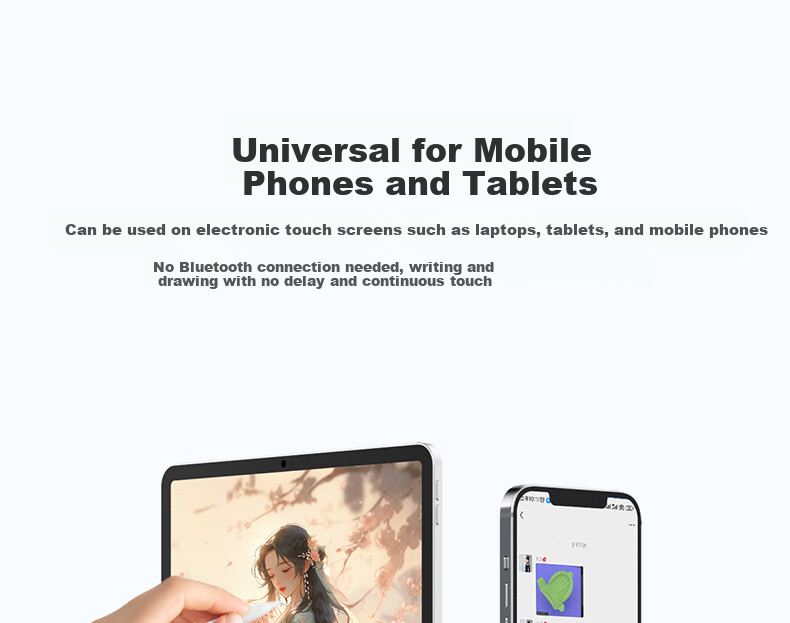 B.O.W Universal Stylus Pen for Huawei Xiaomi Apple Tablets, MatePad 11, Capacitive Pencil, Touch Pen for Drawing and Editing, Magnetic Bluetooth Digital Pen for Vivo 10