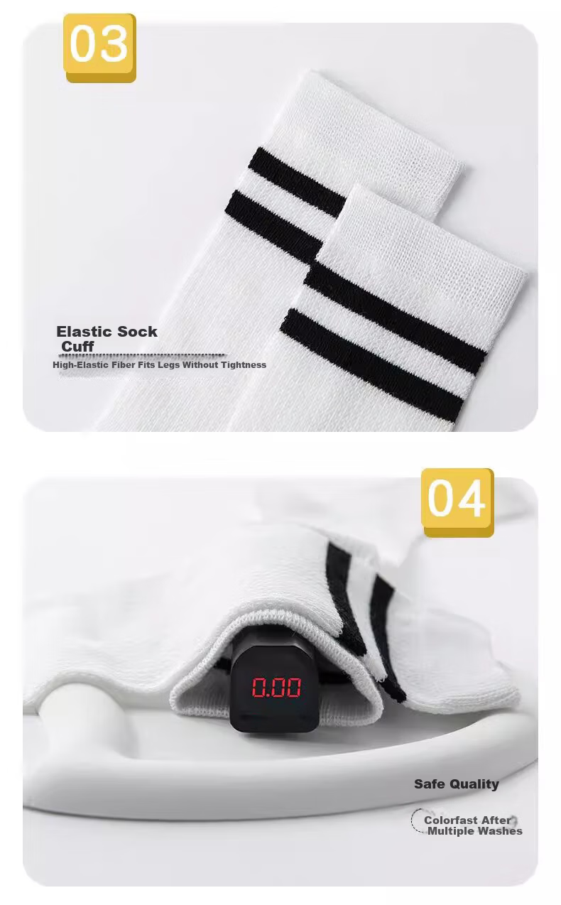 Dingguagua Children's Knee-High Socks, Summer Thin Style, Half Tube White Student Socks, Spring And Autumn Sports Calf Socks for Boys And Girls, Mid-Calf Length 9