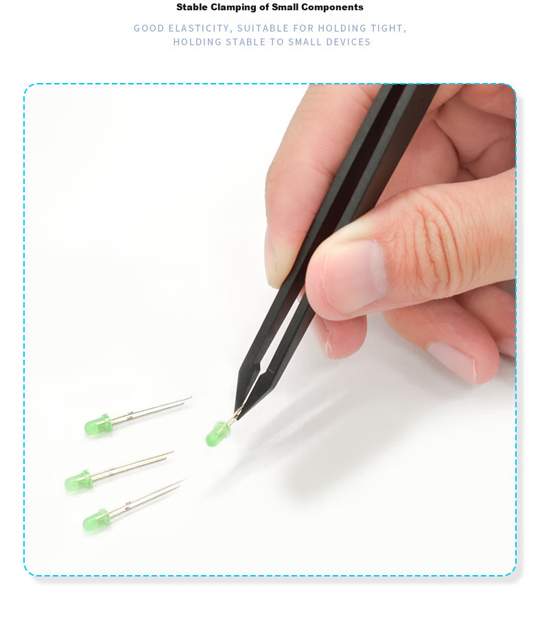 Mashifu Anti-Static Plastic Tweezers 8-Piece Set Black Non-Slip Precision Carbon Fiber Tweezers Kit with 8 Sizes 3