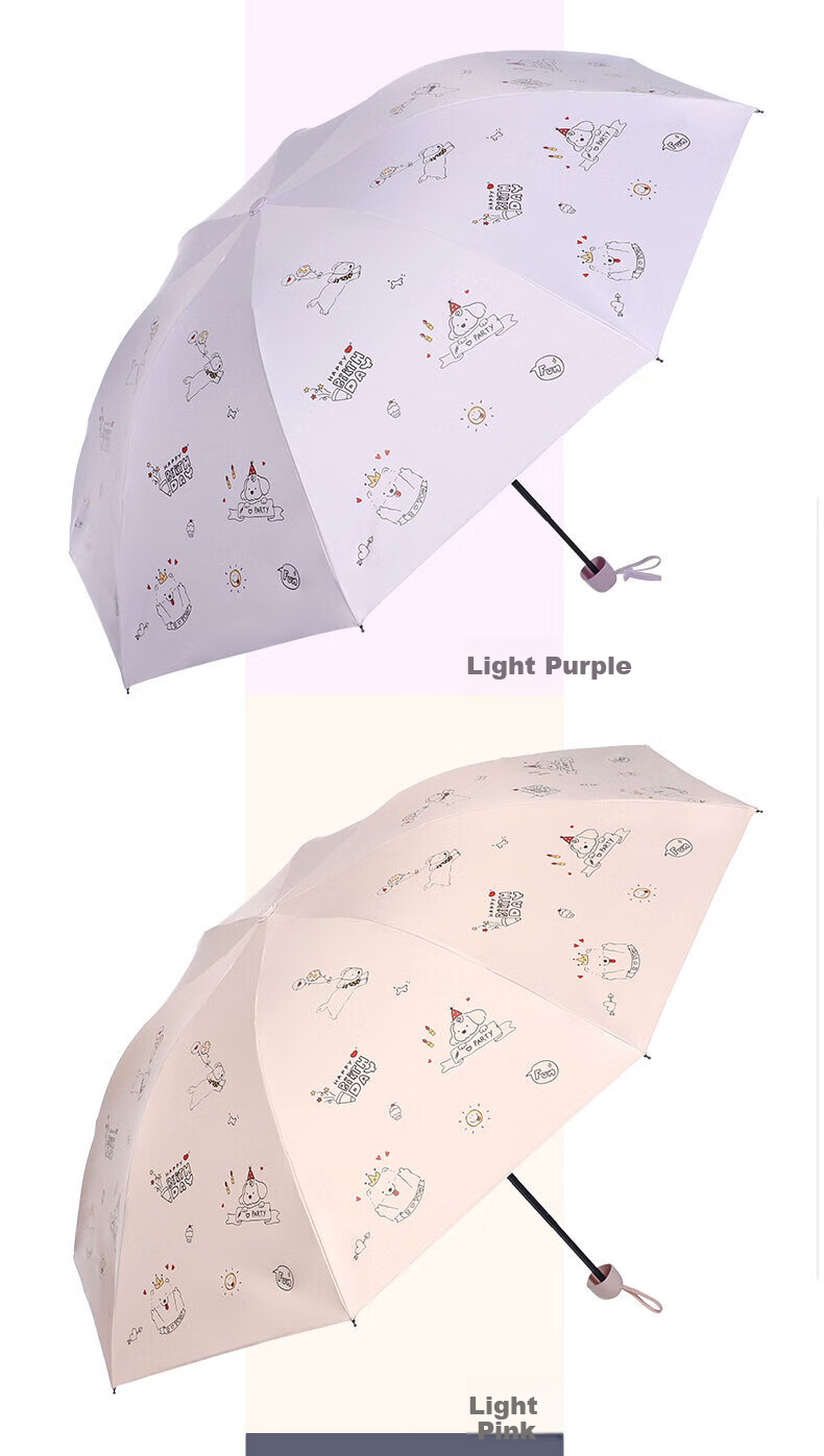 Tiantangshan UV Protection Umbrella, Three-Fold Portable Folding Sunshade, Dual-Use Umbrella for Rain And Shine, Party Cheese Color 4