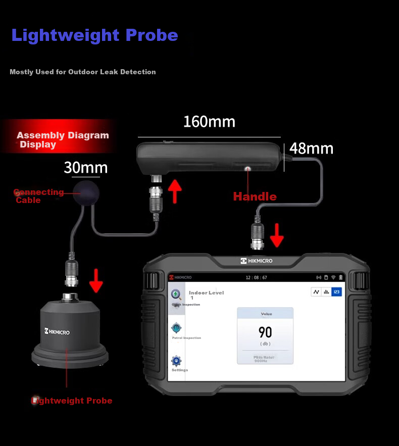 HIKMICRO A3se Leak Detector High Sensitivity Indoor Outdoor Underground Pipe Water Leak Detection Large Screen 9