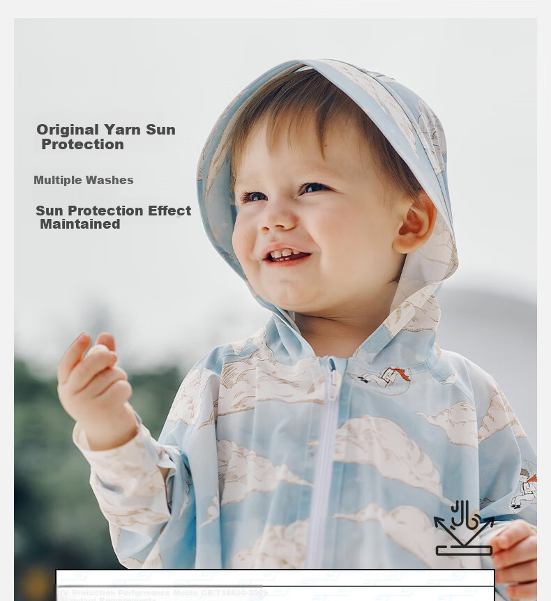 OAK FAMILY Kids UPF 100+ Sun Protection Jacket Summer UV Protection Baby Boys Girls Coat Alice Garden 5