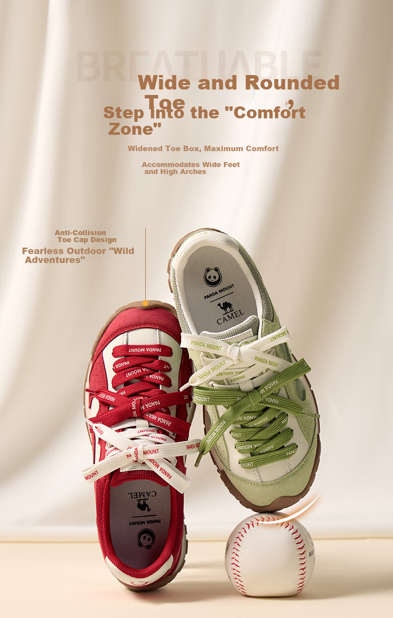 CAMEL Lime Training Shoes Women Panda Collaboration Casual Shoes Mismatched Lace Running Shoes L26S577095 Green Size 37 18