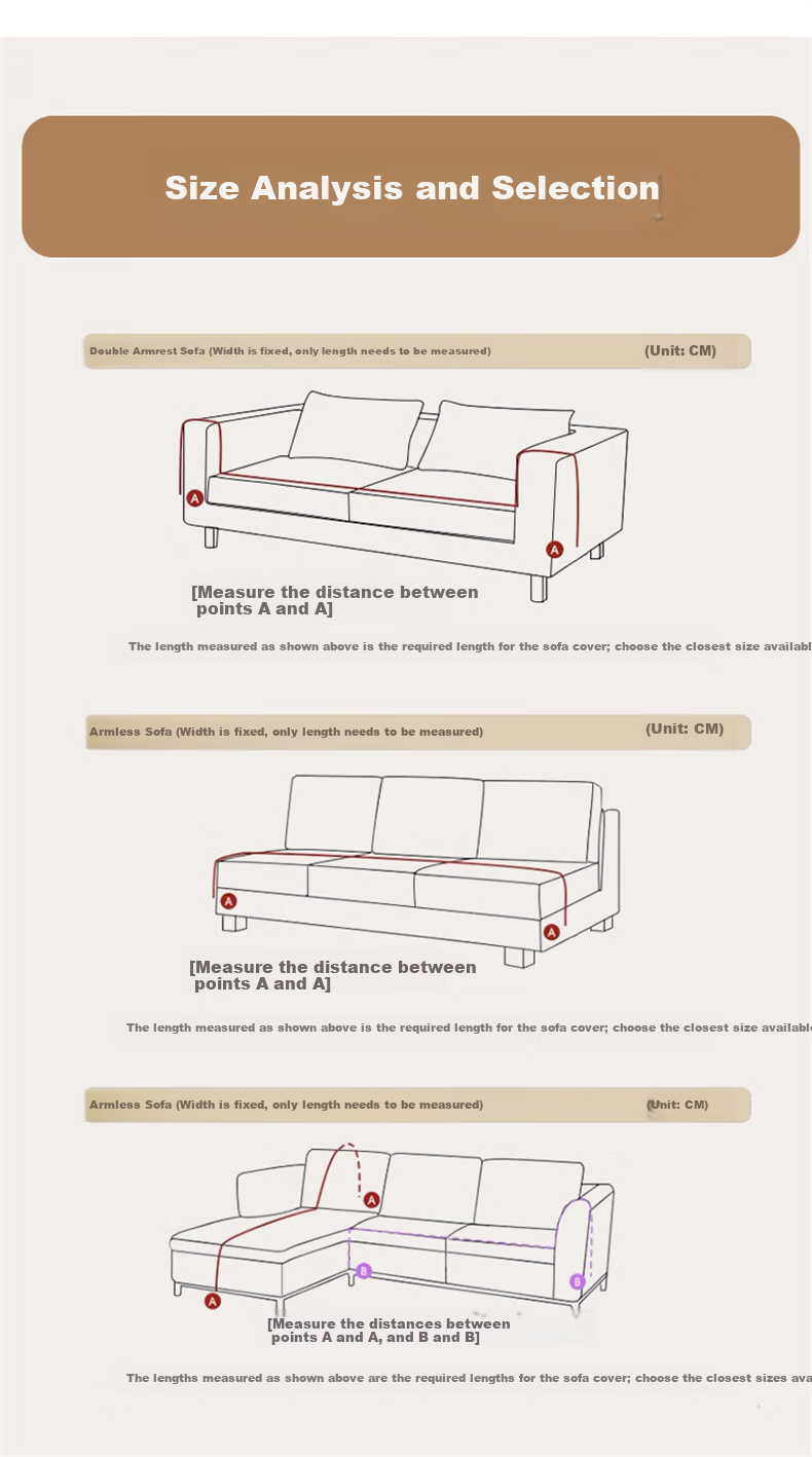 MUJI Class A Baby Sofa Cover Full Coverage Four Seasons Non-Slip Sofa Slipcover Full Wrap Cushion 180*340 Champagne Coffee 16