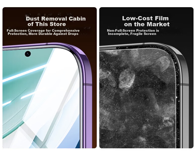Baouzou [Dust-Free Warehouse 2 Pieces - Damage Compensation] Compatible with Huawei Mate50 Tempered Glass Screen Protector Huawei Mate50/50e Full-Screen HD Glass Protective Film 3