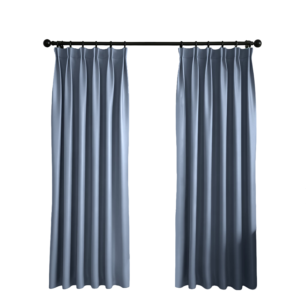 JD Original Black And Light Blue Curtains, 99% Blackout Curtains, Bay Window Bedroom Sunshade Curtains with Hooks, Width 1.5m * Height 2m