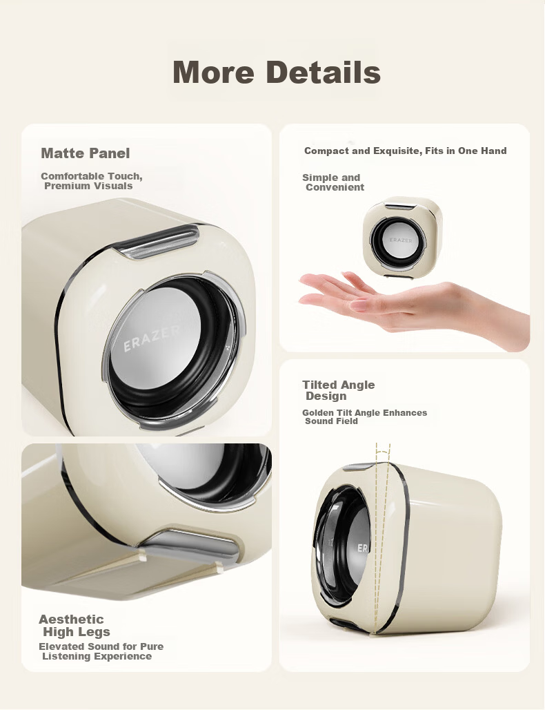 Lenovo Ecosystem Brand Yinen Bluetooth Speaker Mini Portable Speaker Card Insert Amplifier Long Battery Life Outdoor Sports Compact High-Quality Sound Practical Gift New Off-White 10