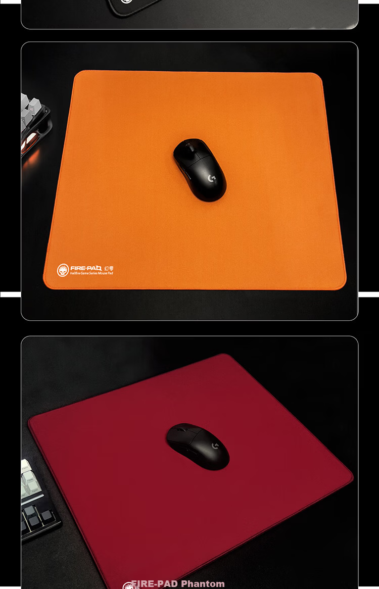 FIRE-PAD Gaming Mouse Pad All-Purpose Cloth Surface Solid Color Ultra-Narrow Dense Edge Stitching Medium Small 480x400x5mm Black 9
